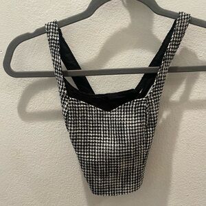 NWOT: Abercrombie & Fitch Bustier Black and White Crop XXS